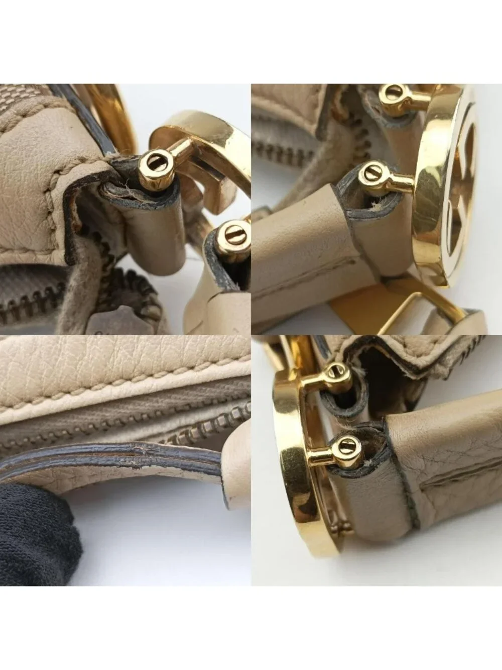 Gucci Miss GG Hobo Beige White Canvas Leather
